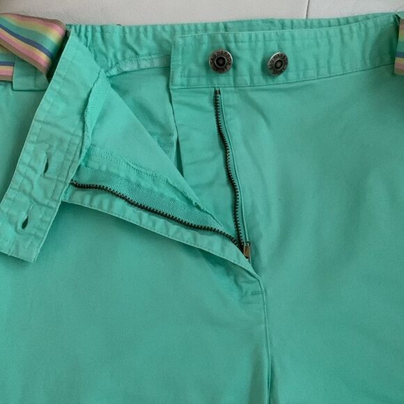 Sag & Harbor Sport Mint Green Cropped Pants with Striped Belt Size 16 - Picture 9 of 10